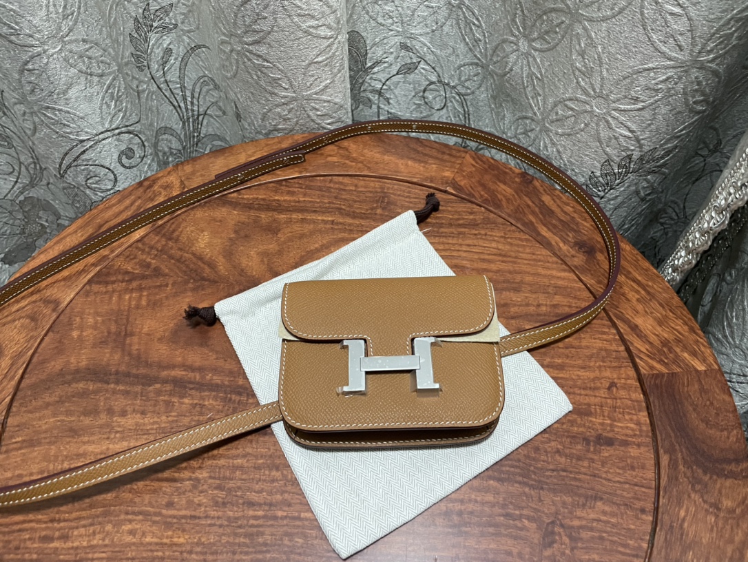 에르메스 콘스탄스백 미니 골드브라운 은장